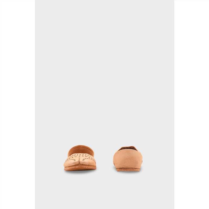 Beige Leather Khussa For Women EC8694