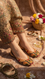Beige Leather Khussa For Women EC8698
