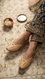 Beige Leather Khussa For Women EC8710
