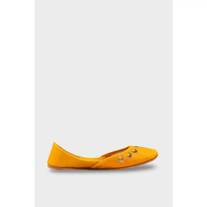 Yellow Leather Khussa For Women EC8711