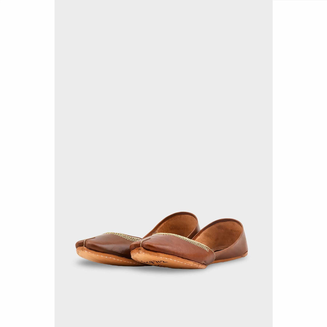 Brown Leather Khussa For Women EC8712