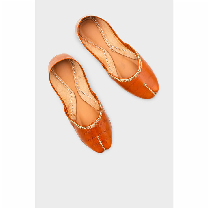 Mustard Leather Khussa For Women EC8712