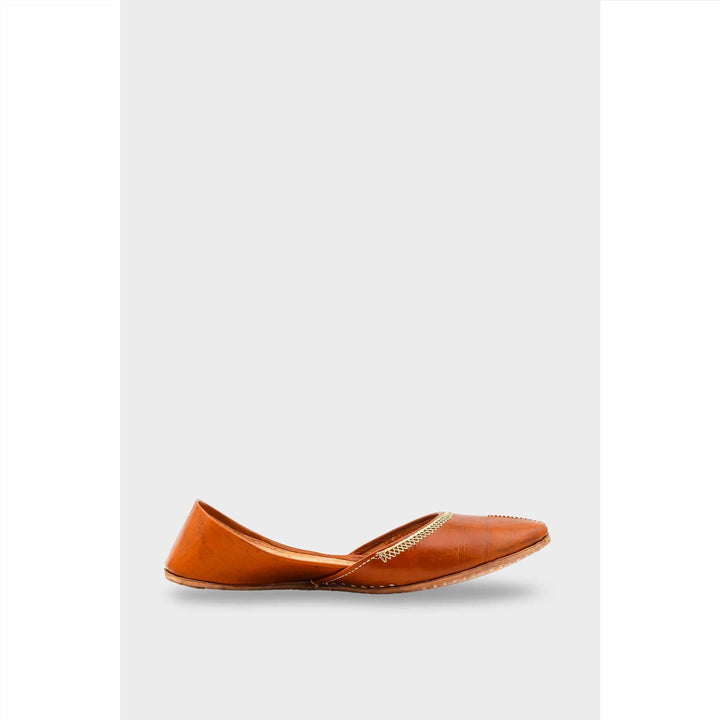 Mustard Leather Khussa For Women EC8712