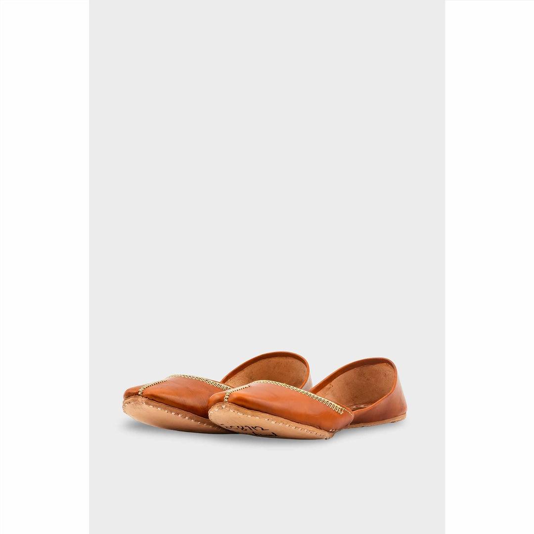 Mustard Leather Khussa For Women EC8712