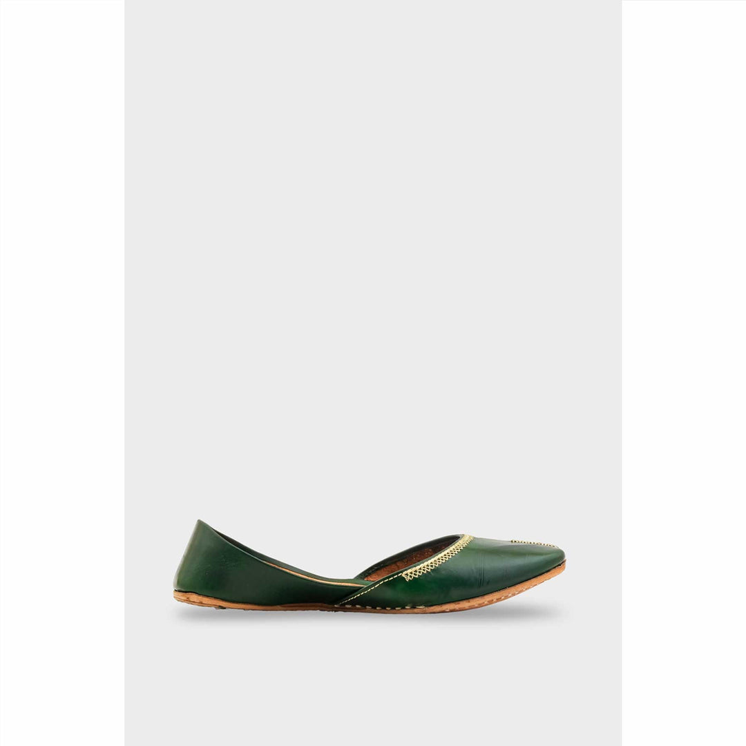Green Leather Khussa For Women EC8712
