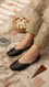 Black Leather Khussa For Women EC8713