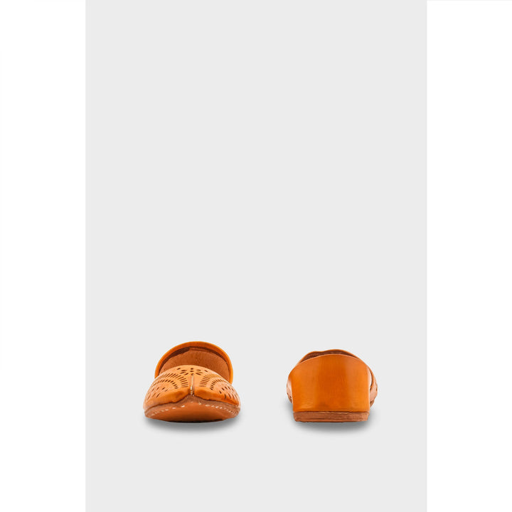 Mustard Leather Khussa For Women EC8713