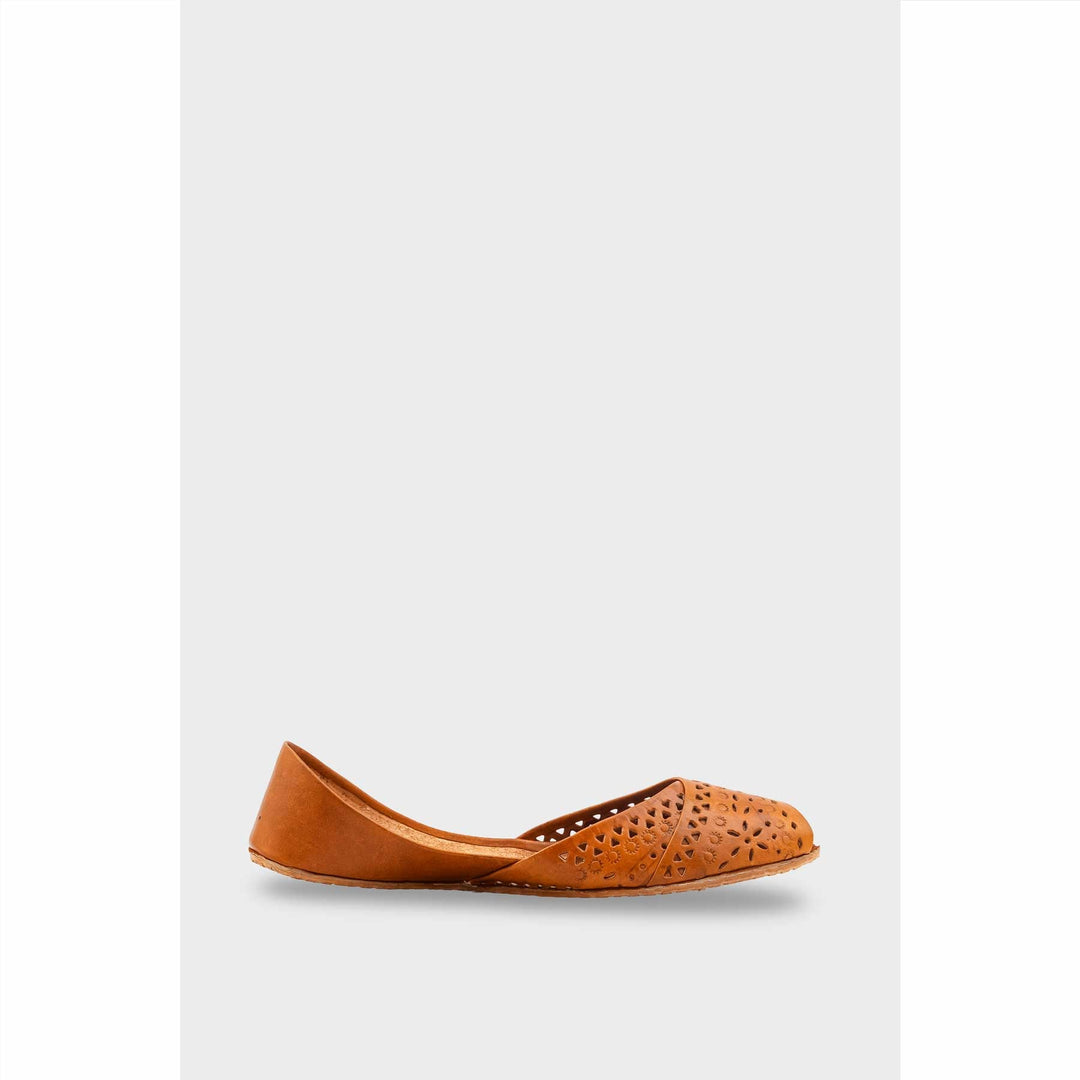 Mustard Leather Khussa For Women EC8714