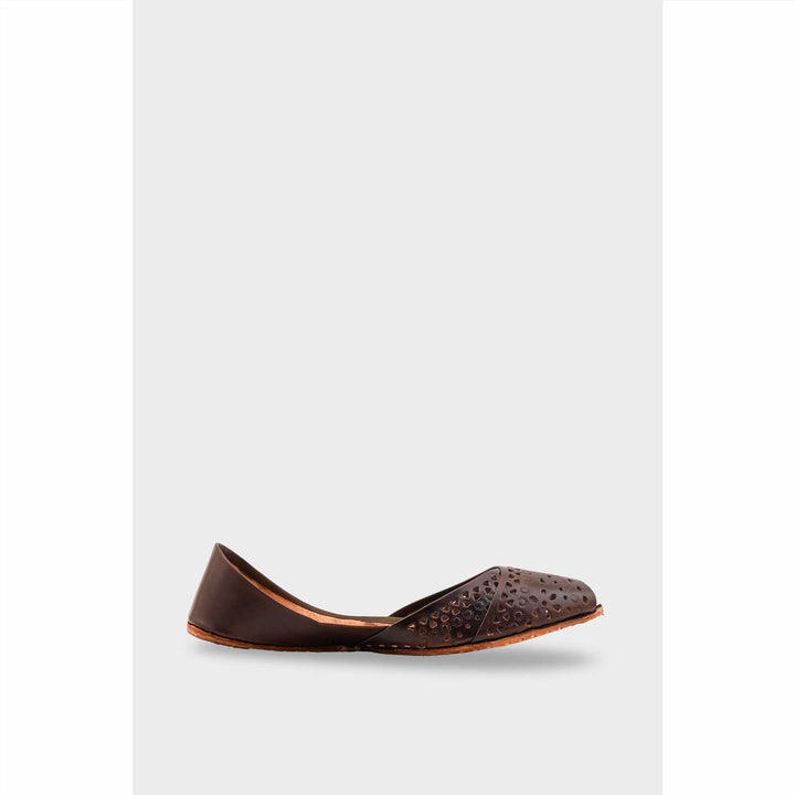Coffee Leather Khussa For Women EC8714
