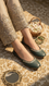 Green Leather Khussa For Women EC8760