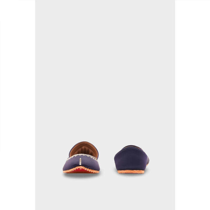 Navy Leather Khussa For Women EC8760