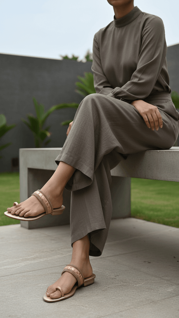 Golden Fancy Chappal FN0691