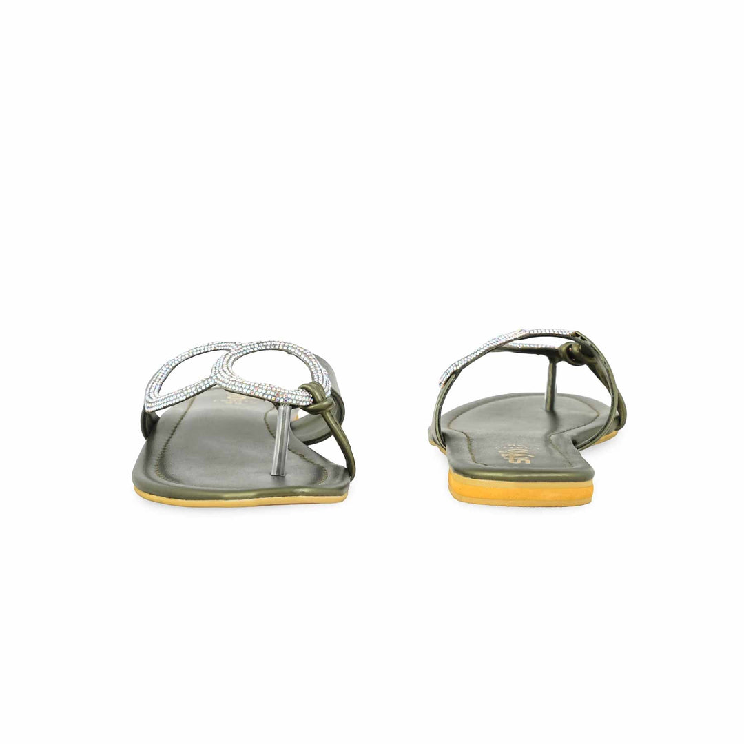 Olive Fancy Chappal FN0775