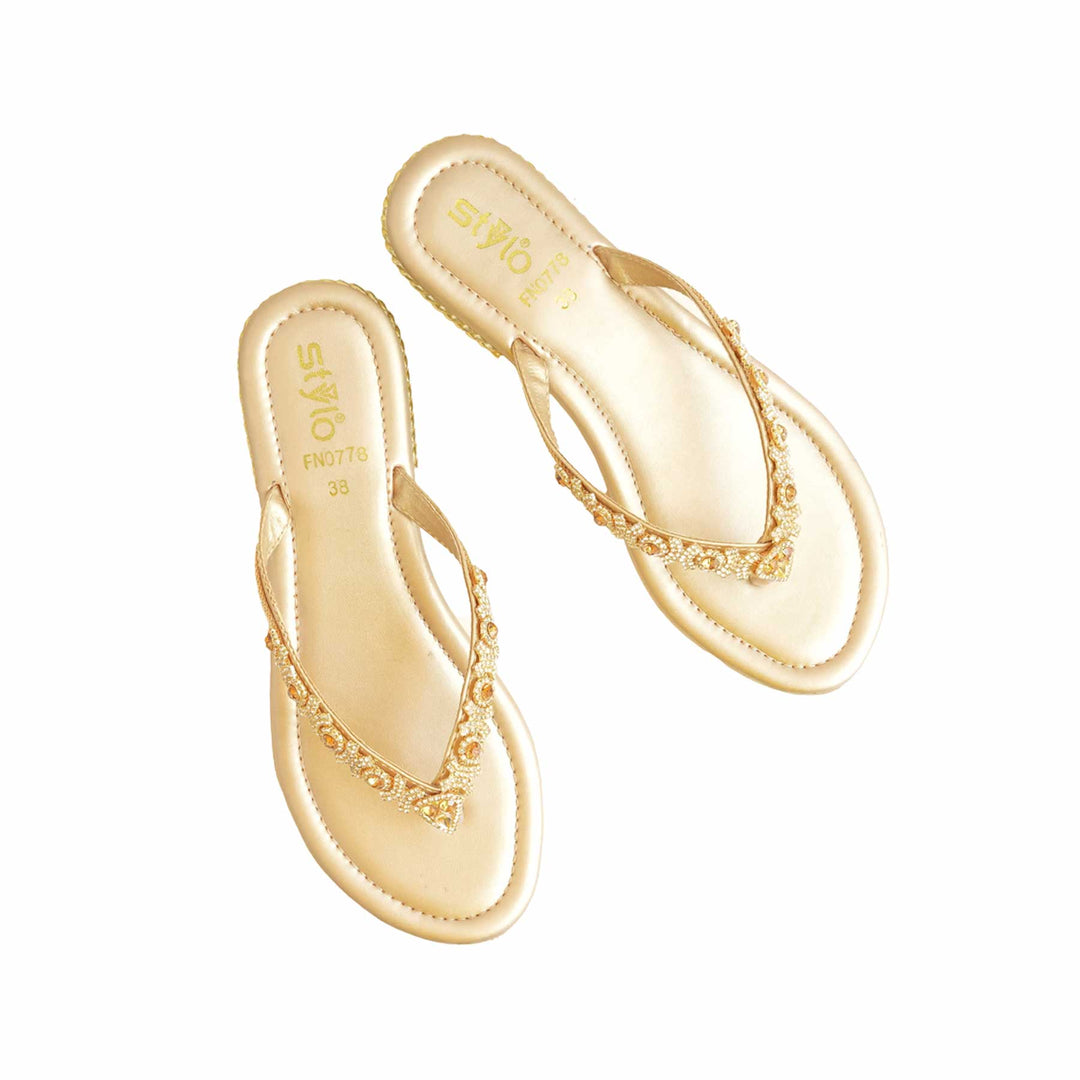 Golden Fancy Chappal FN0778