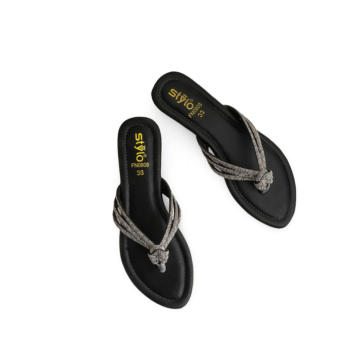 Black Fancy Chappal FN0808