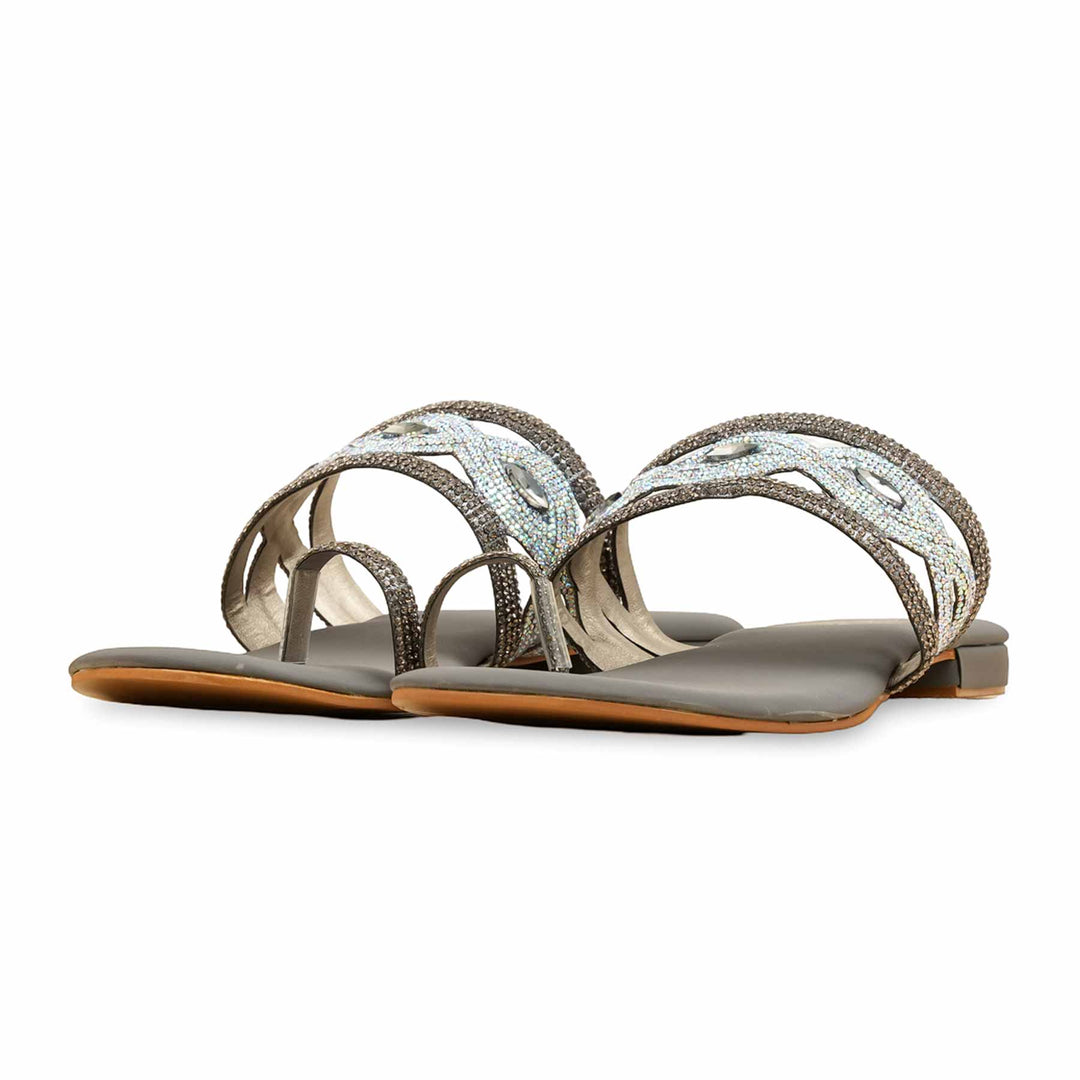 Grey Fancy Women Chappal  FN0810