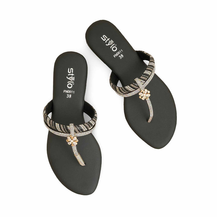 Black Fancy Chappal FN0811