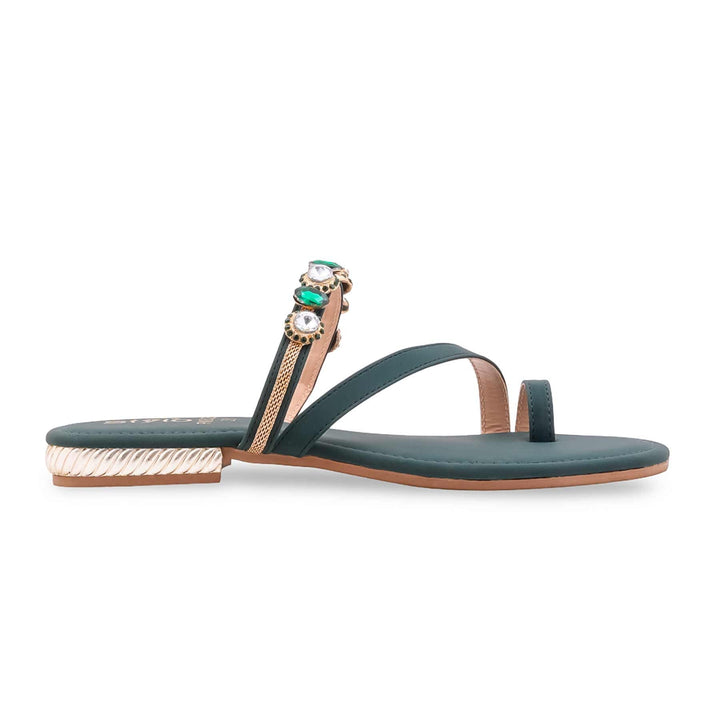 Green Fancy Women Chappal FN0826