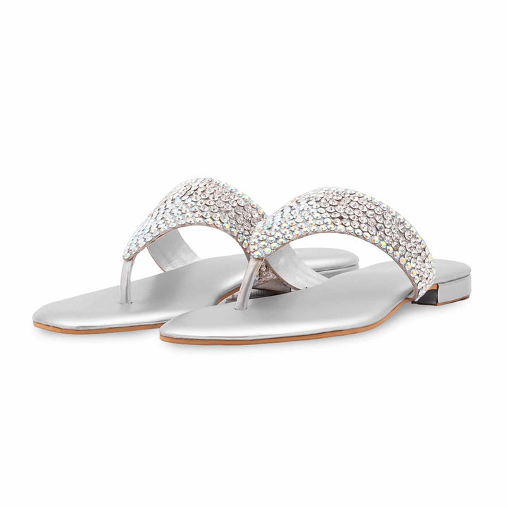 Silver Fancy Women Chappal FN0828
