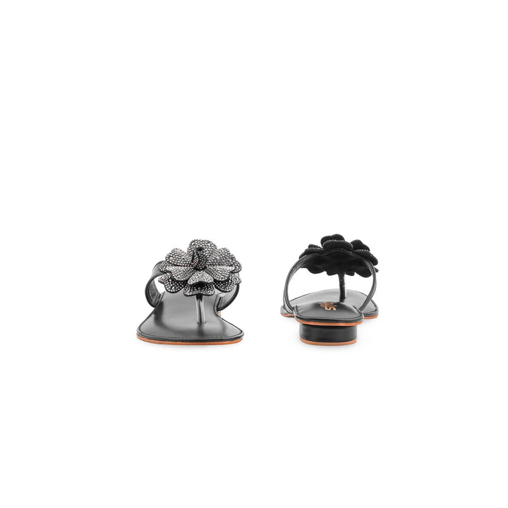 Black Fancy Chappal For Women FN0838