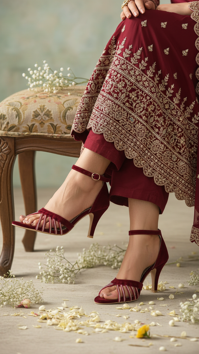 Maroon Fancy Sandal FN5817