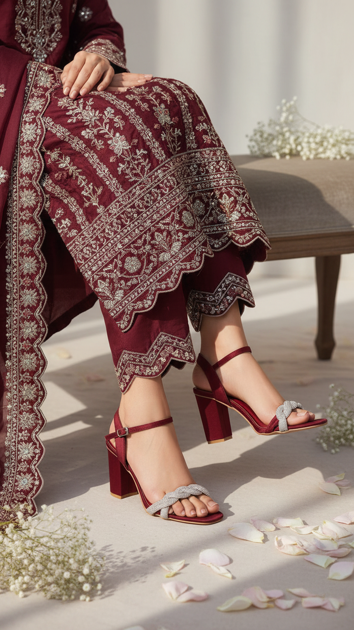 Maroon Fancy Sandal FN5908