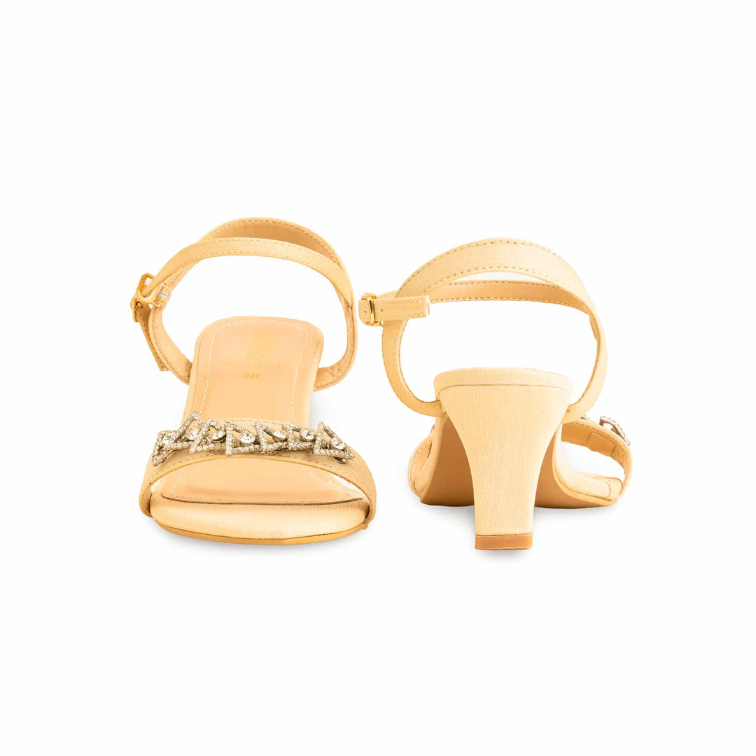 Golden Fancy Sandal For Women FN6070