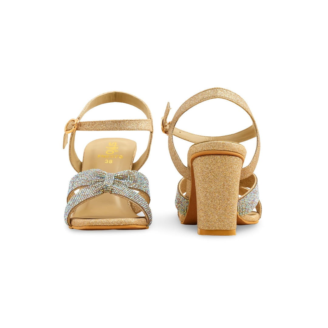 Golden Fancy Sandal For Ladies FN6079