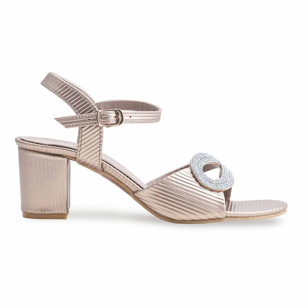 Golden Fancy Sandal for Women FN6095