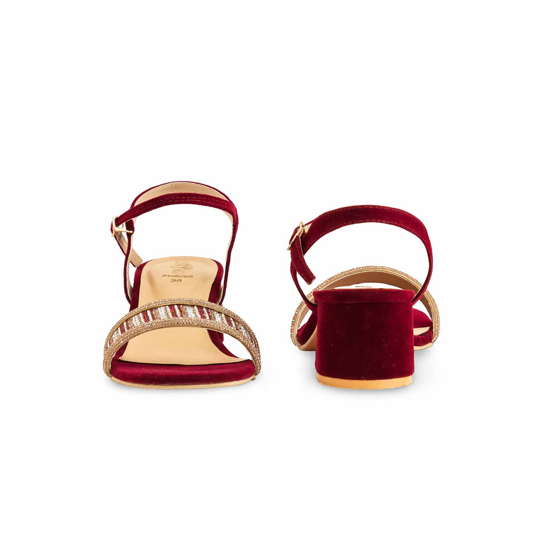 Maroon Fancy Sandal For Women FN6098