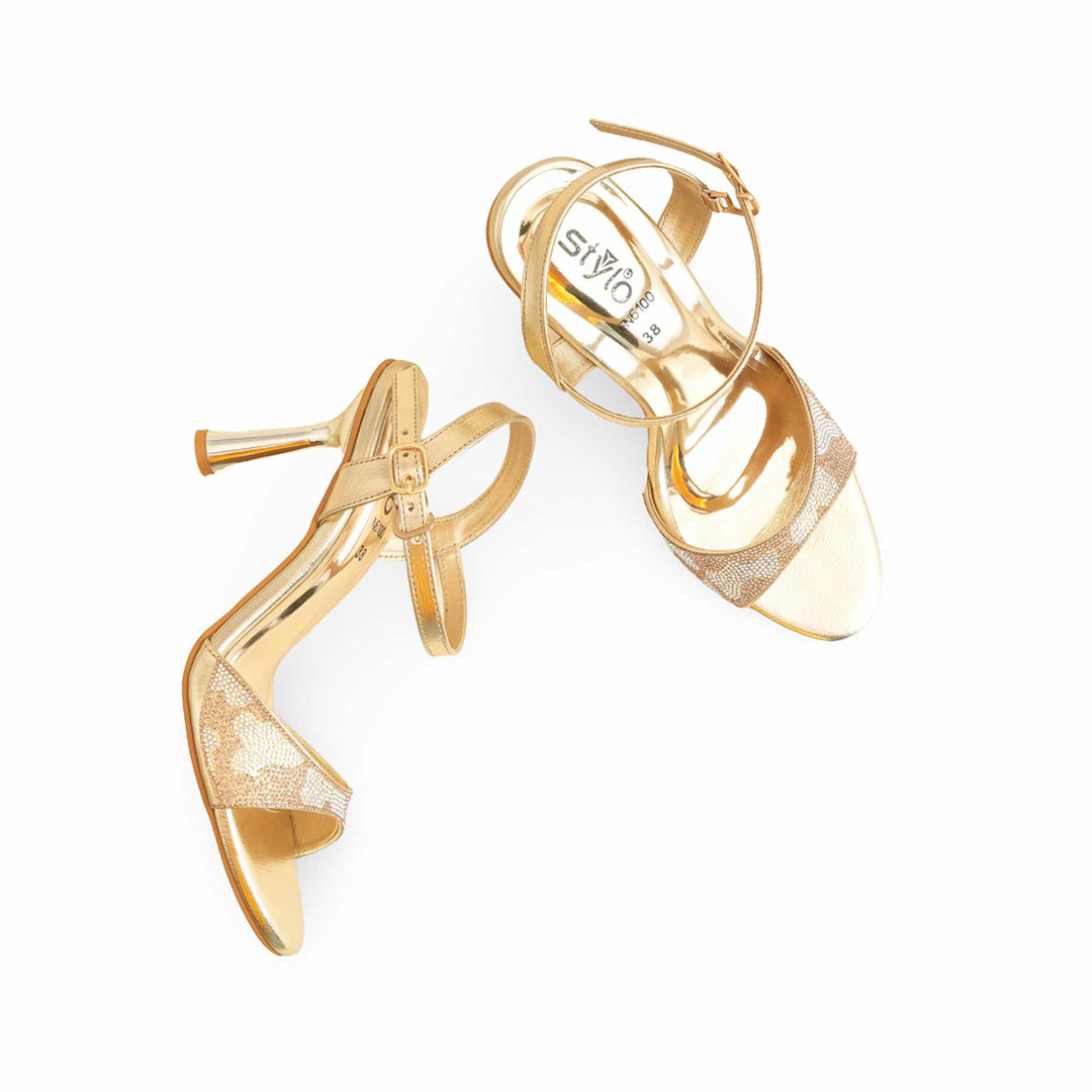 Golden Fancy Sandal For Ladies FN6100