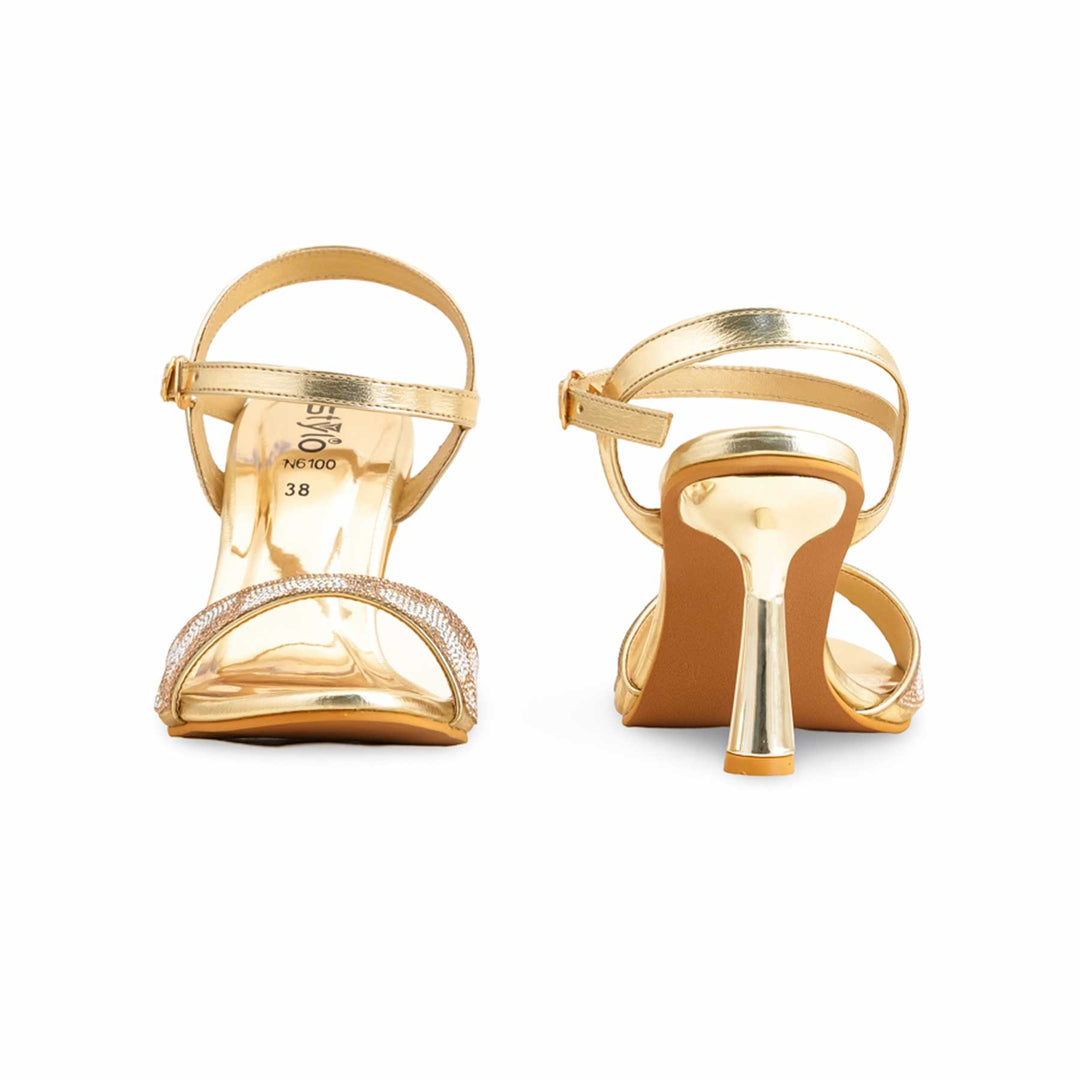 Golden Fancy Sandal For Ladies FN6100