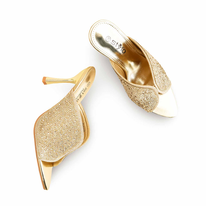 Golden Fancy Bridal Sandal For Ladies FN6102