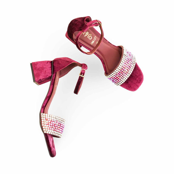Maroon Fancy Sandal For Ladies FN6127