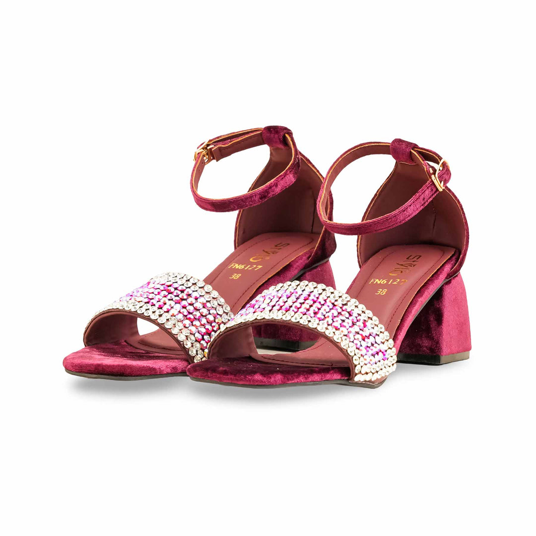 Maroon Fancy Sandal For Ladies FN6127