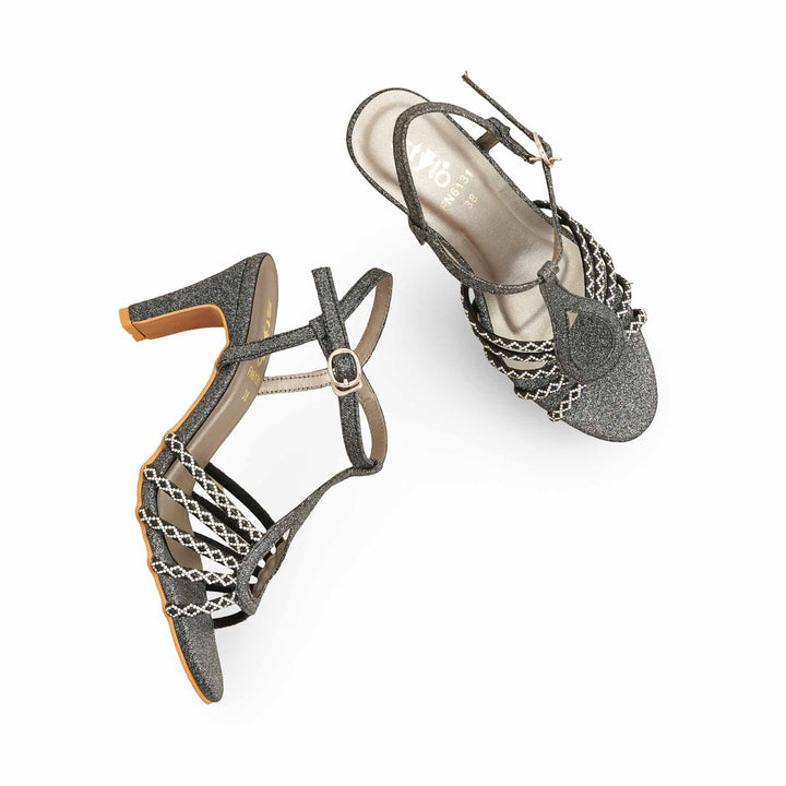 Black Fancy Sandal For Women FN6131