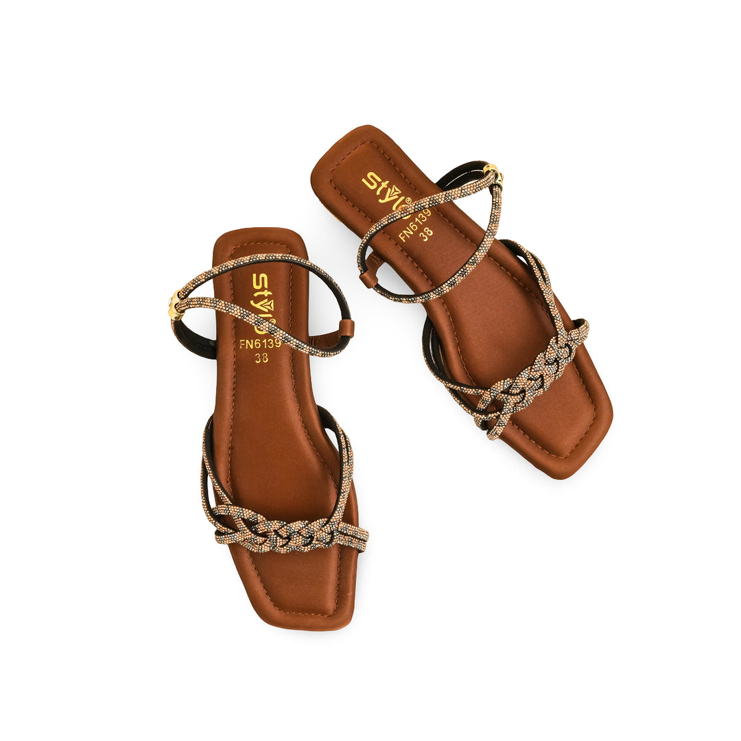 Brown Fancy Sandal FN6139