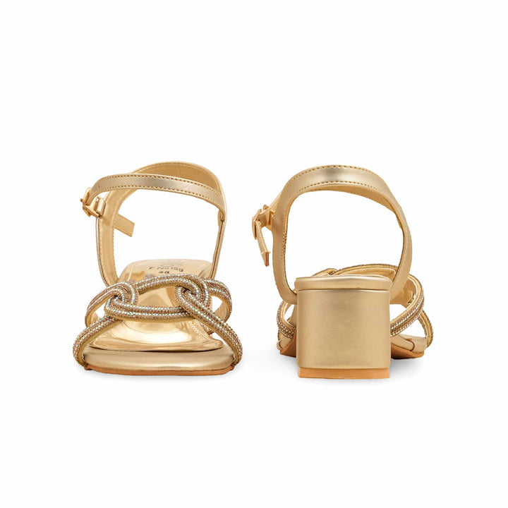Golden Fancy Sandal For Ladies FN6159