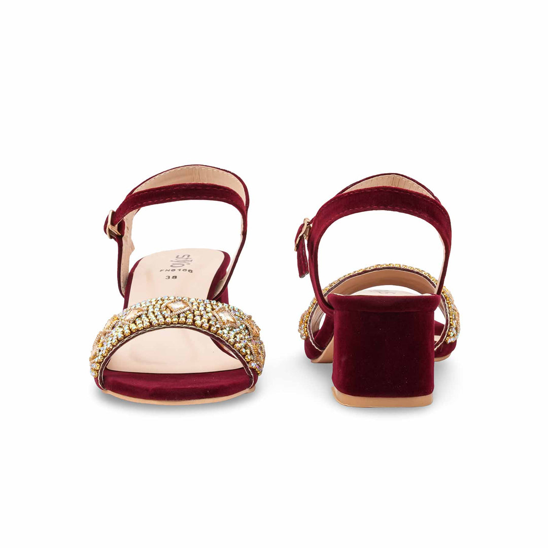 Maroon Fancy Women Sandal FN6166