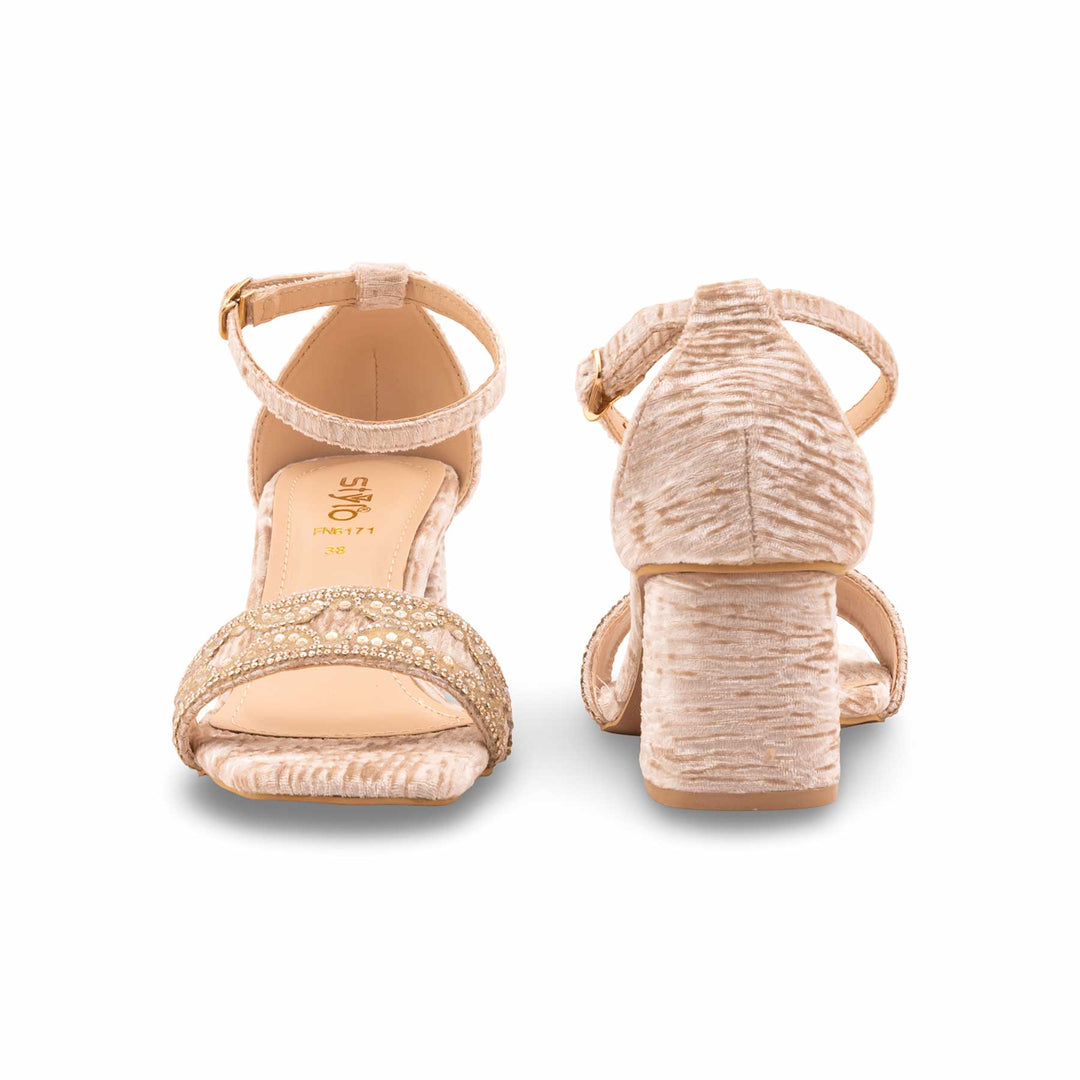Golden Fancy Sandal For Ladies FN6171