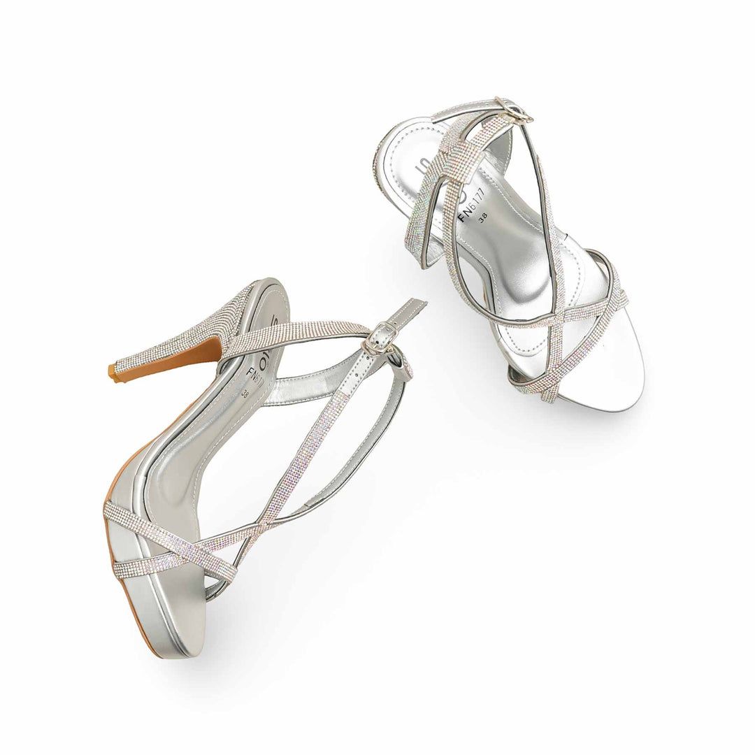 Silver Fancy Bridal Sandal FN6177