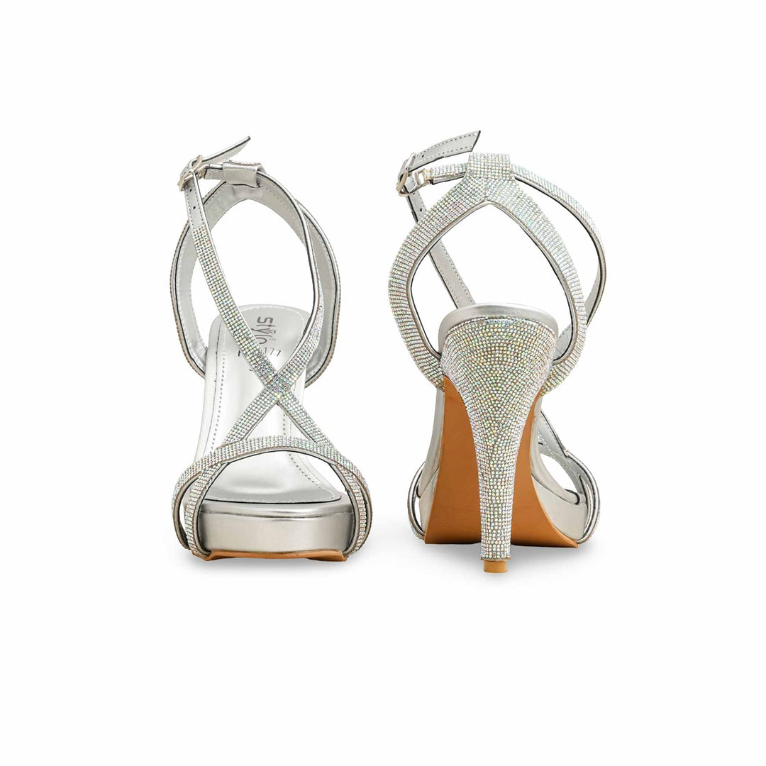 Silver Fancy Bridal Sandal FN6177