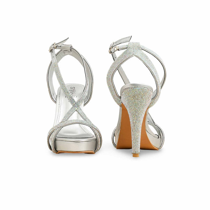 Silver Fancy Bridal Sandal FN6177