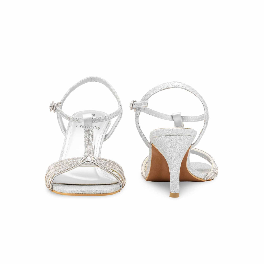 Silver Fancy Sandal For Ladies FN6179