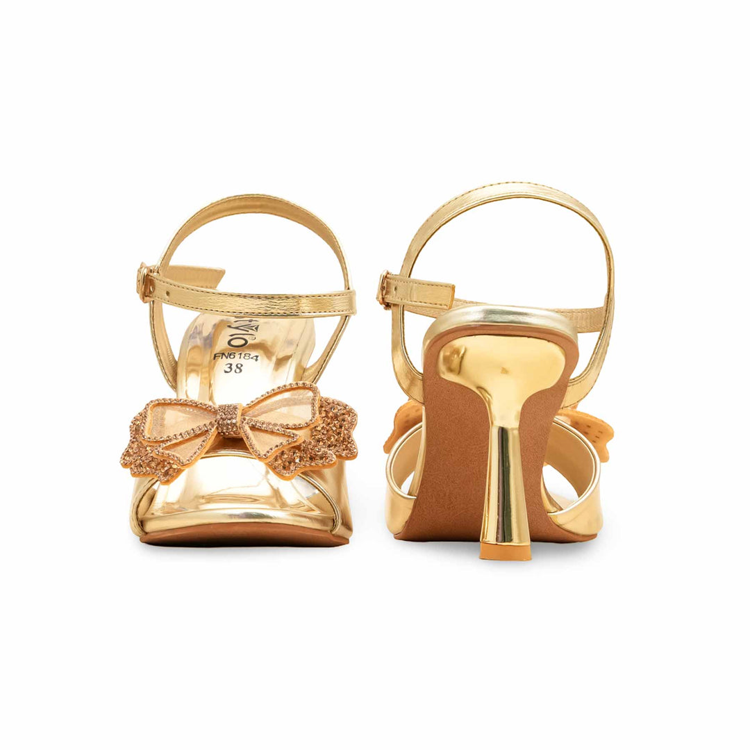Golden Fancy Sandal For Ladies FN6184