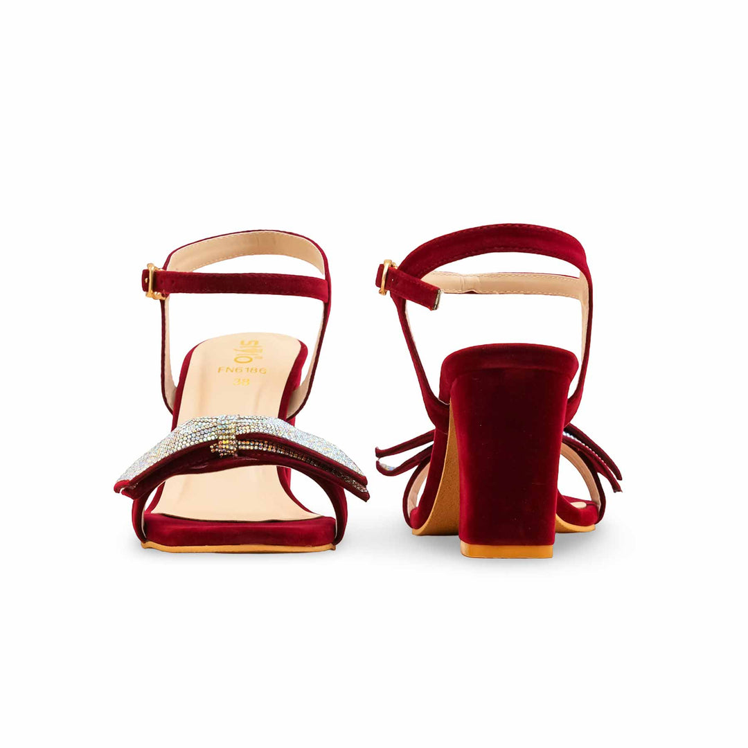 Maroon Fancy Sandal For Women FN6186