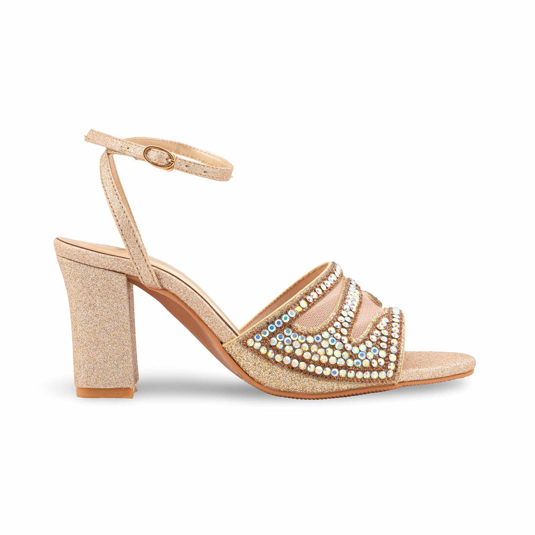 Golden Fancy Sandal For Women FN6188