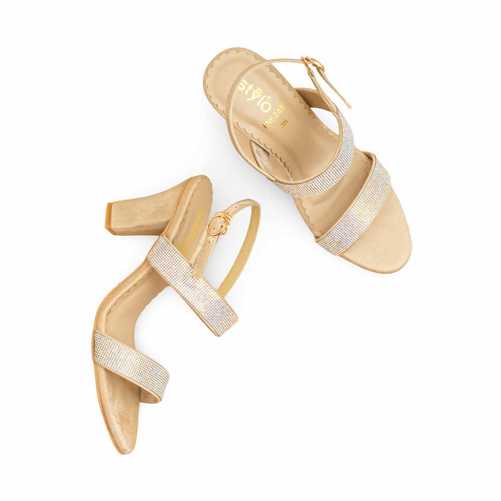 Golden Fancy Sandal For Ladies FN6248