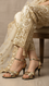 Golden Fancy Sandal For Women FN6253