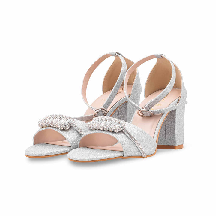 Silver Fancy Sandal For Ladies FN6286
